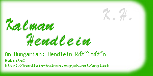 kalman hendlein business card
